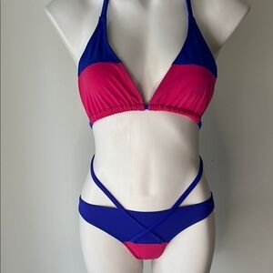 MIRAME COUTURE MADE IN NYC STRAPPY BIKINI SIZE S EUC